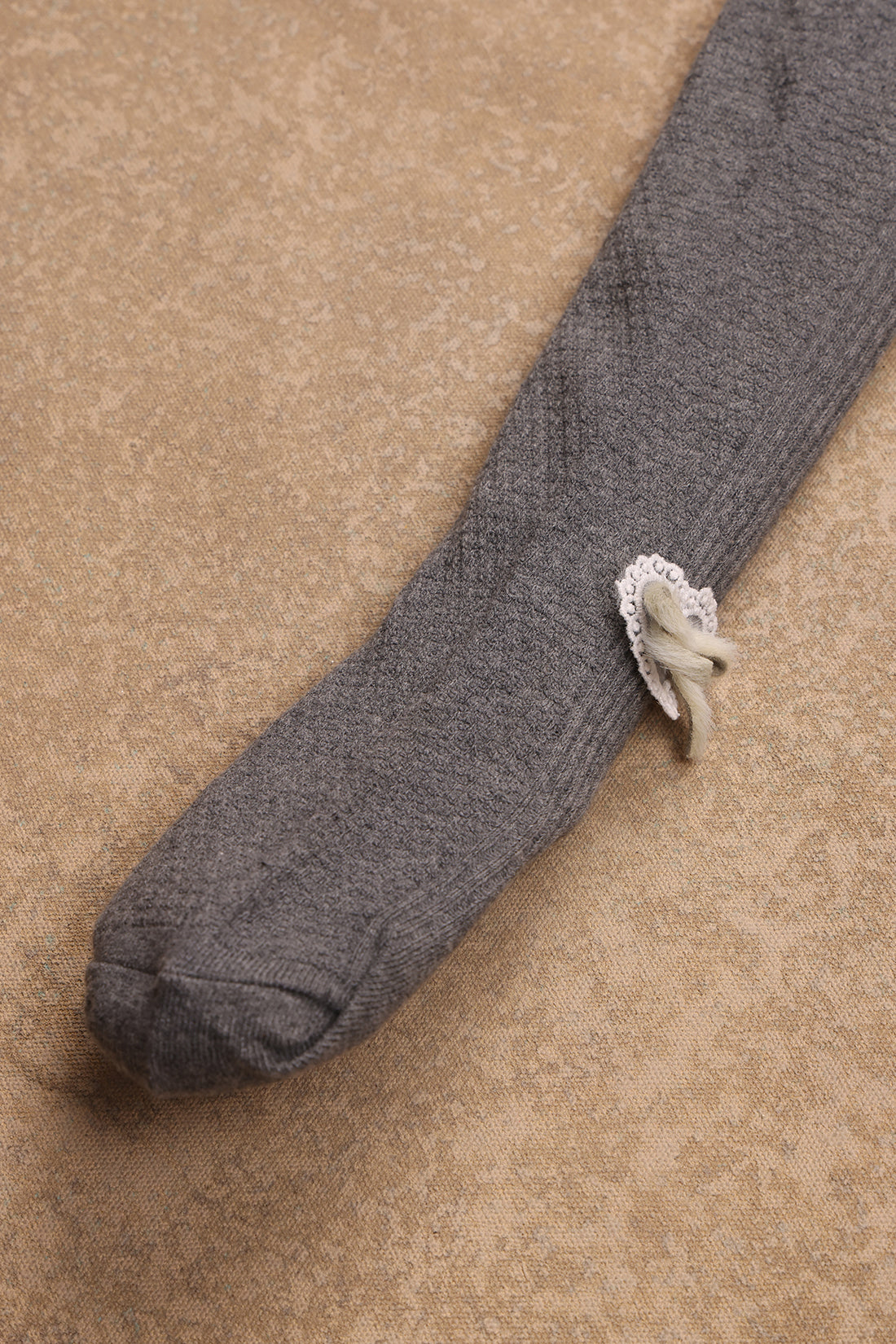 Grey Knit Abstract Pantyhose