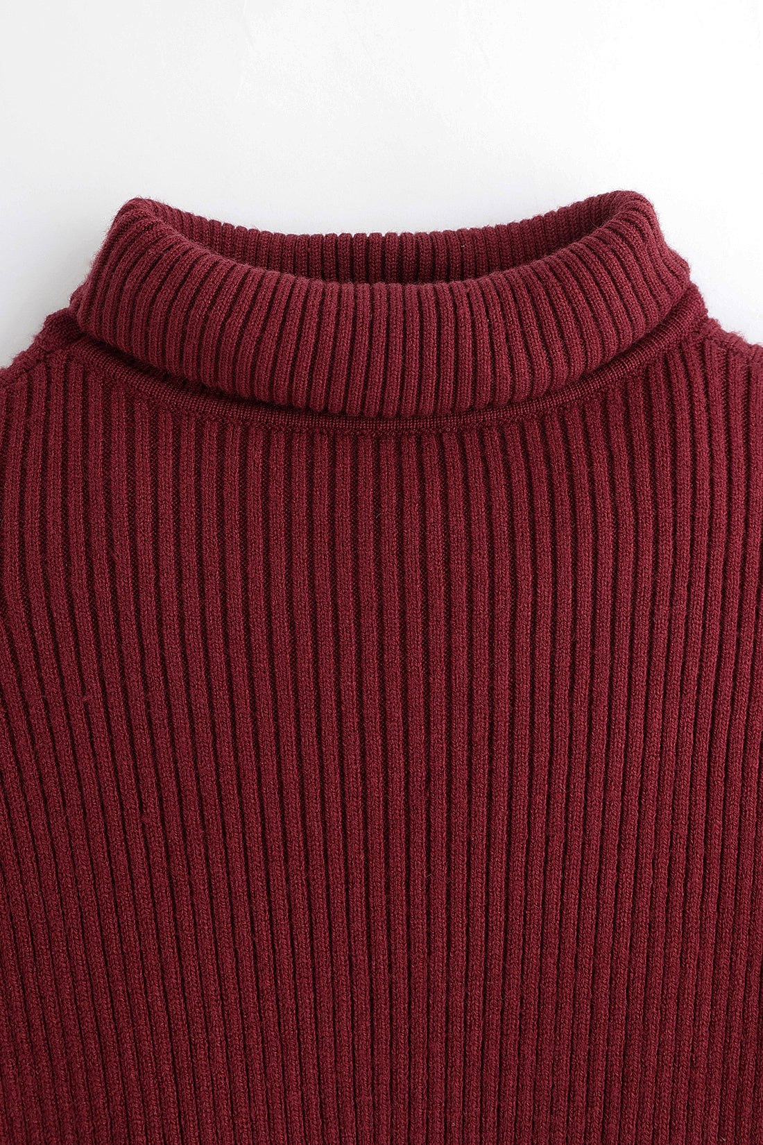 Unisex Red Solid High Neck Full Sleeve Knit Jumper Cozy Fit | One Friday