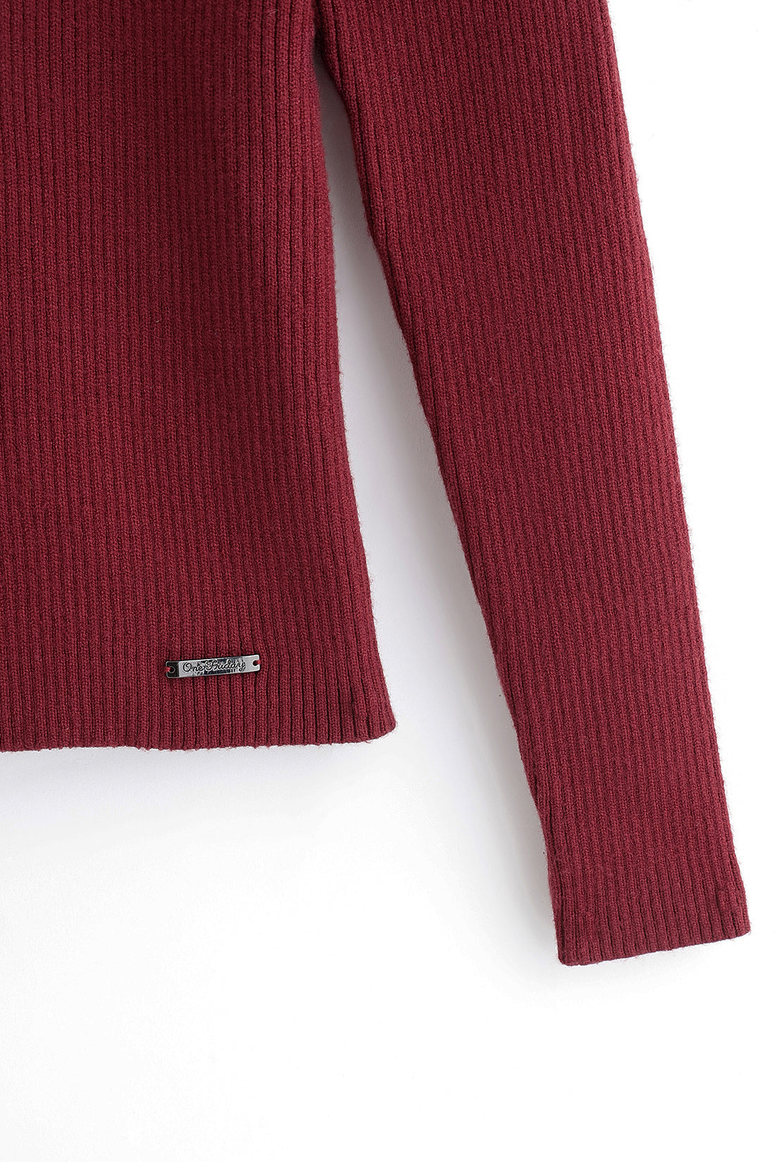 Unisex Red Solid High Neck Full Sleeve Knit Jumper Cozy Fit | One Friday