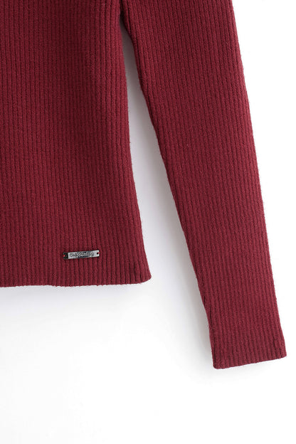 Unisex Red Solid High Neck Full Sleeve Knit Jumper Cozy Fit | One Friday