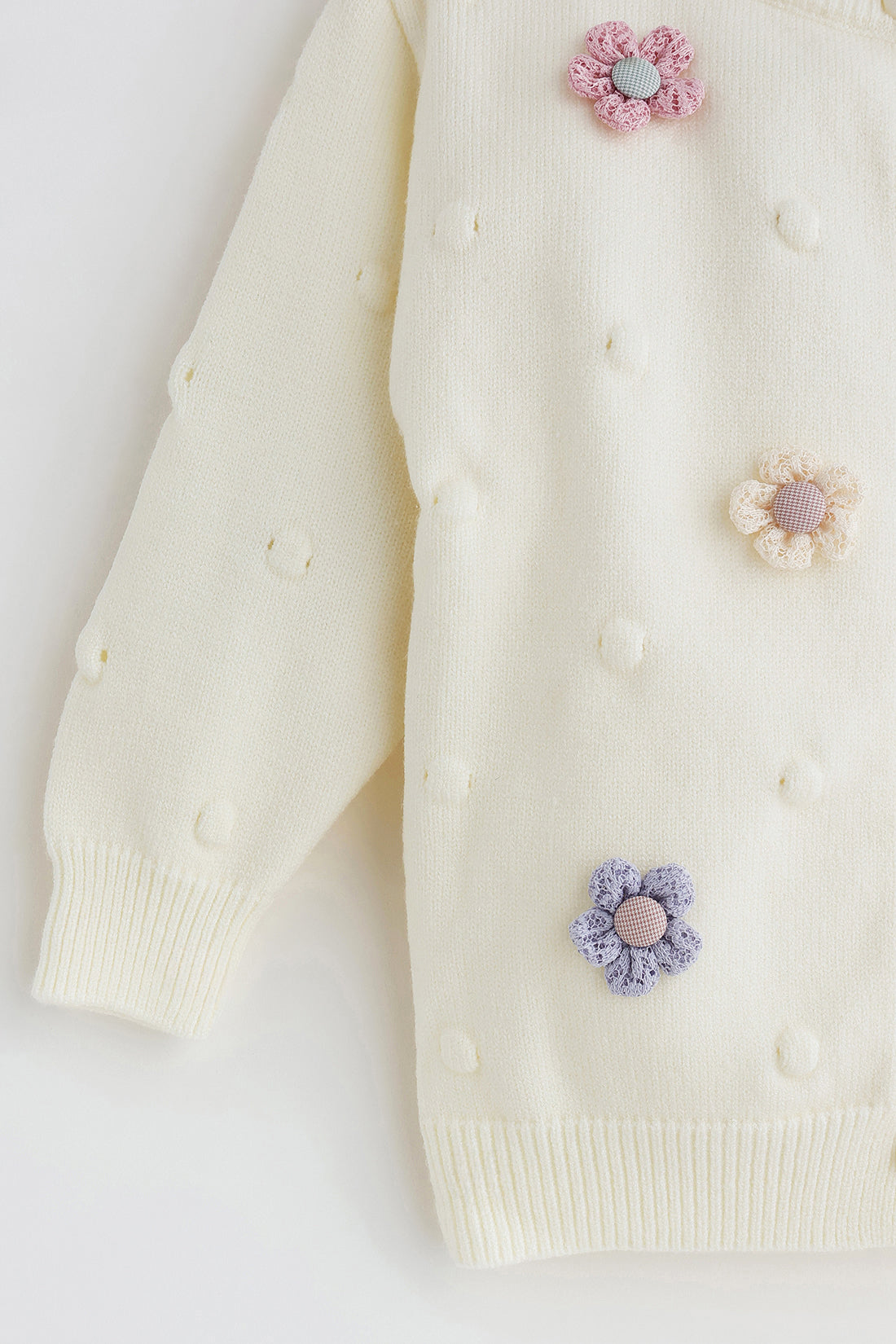 Baby Girls Off-White Knit Cardigan