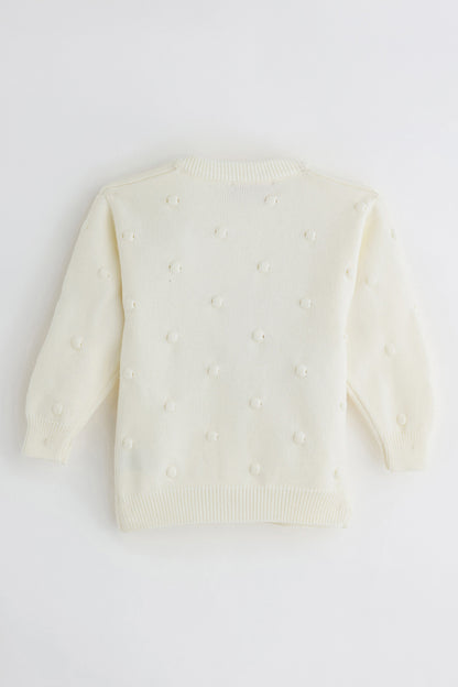 Baby Girls Off-White Knit Cardigan