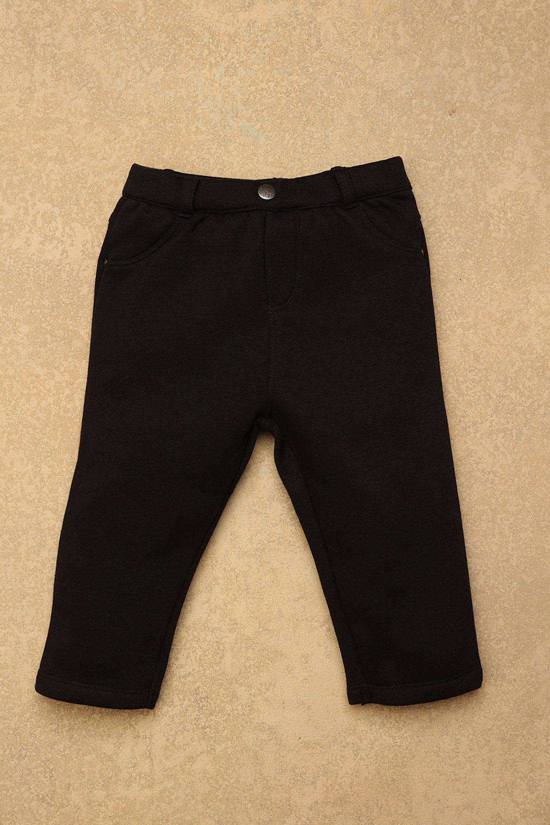 Baby Boys Black Solid Trouser