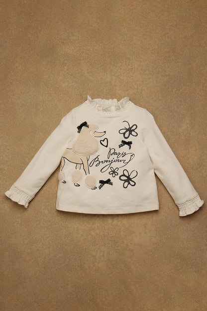 Girls Off White Top – Soft Cotton Fabric