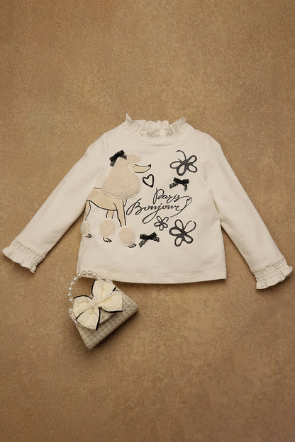 Girls Off White Top – Soft Cotton Fabric