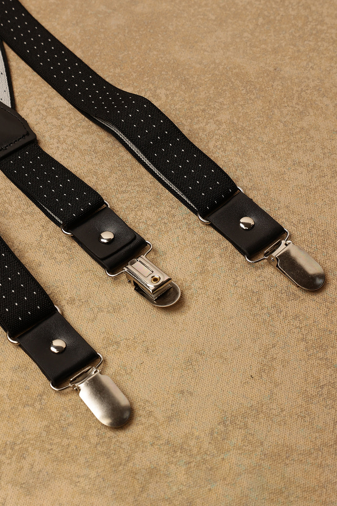 One Friday Black Elastic Polka Dot Suspender