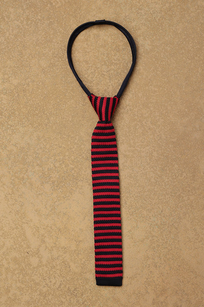 One Friday Red Woven Stripes Tie