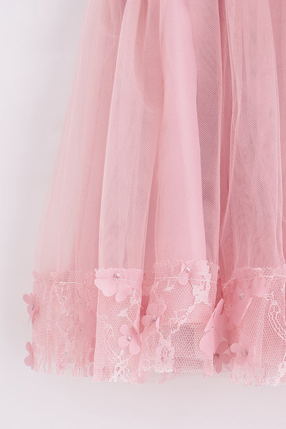 Girls Solid Cap Sleeve Zip Party Dress | One Friday