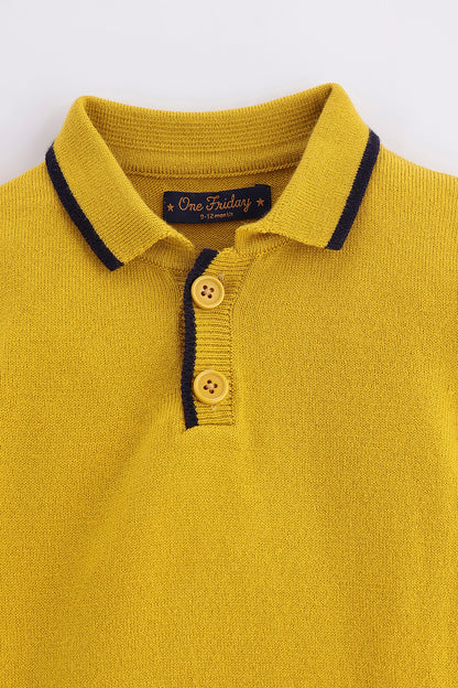 Baby Boys Mustard Knit Sweater