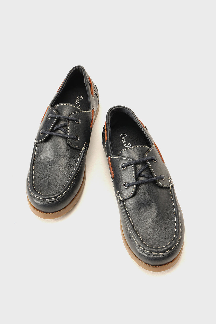 Boys Blue Leather Partywear Shoes Style | One Friday