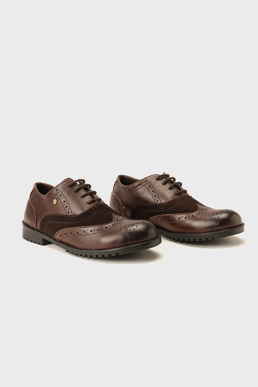 Boys Brown Leather Formal Shoes Classic Comfort | One Friday