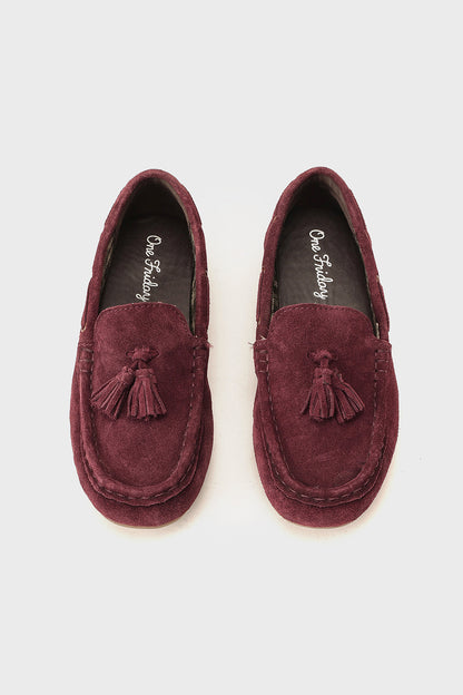 Boys Maroon Leather Partywear Shoes Stylish Fit | One Friday