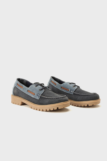 Boys Navy Blue Leather Shoe