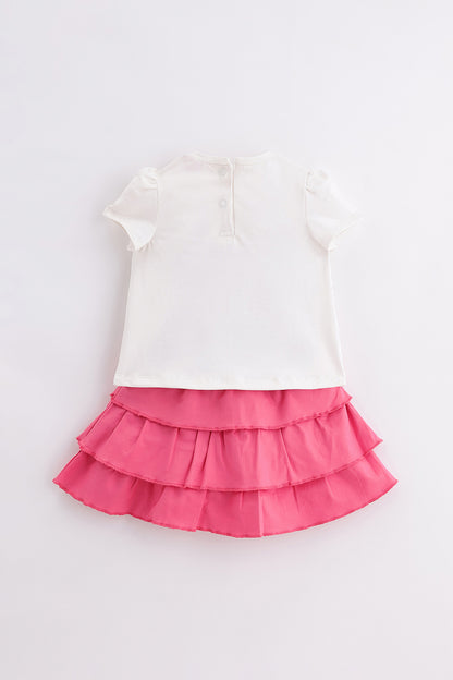 Baby Girls Multi Cotton Top & Skirt Set