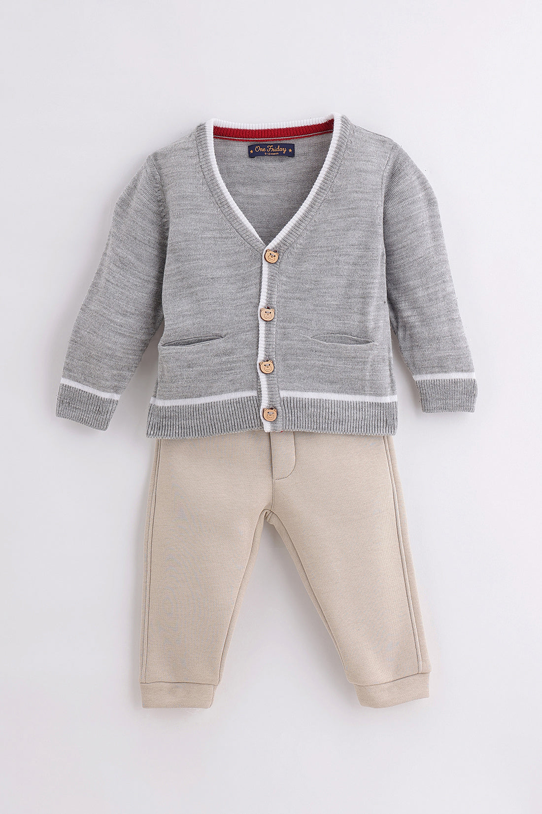 Baby Boys Grey Knit Cardigan