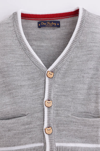 Baby Boys Grey Knit Cardigan