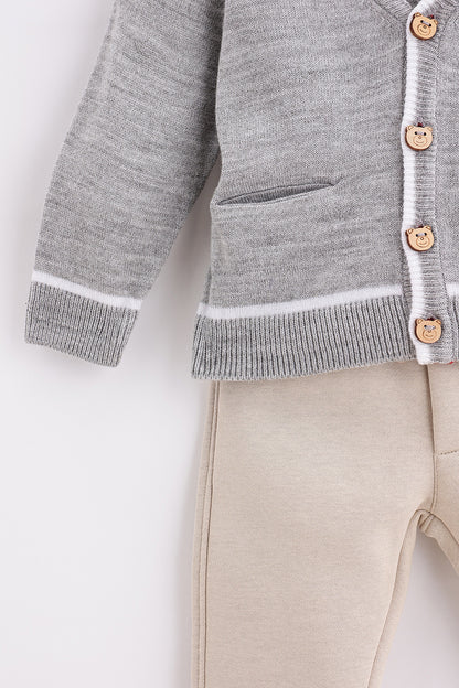 Baby Boys Grey Knit Cardigan