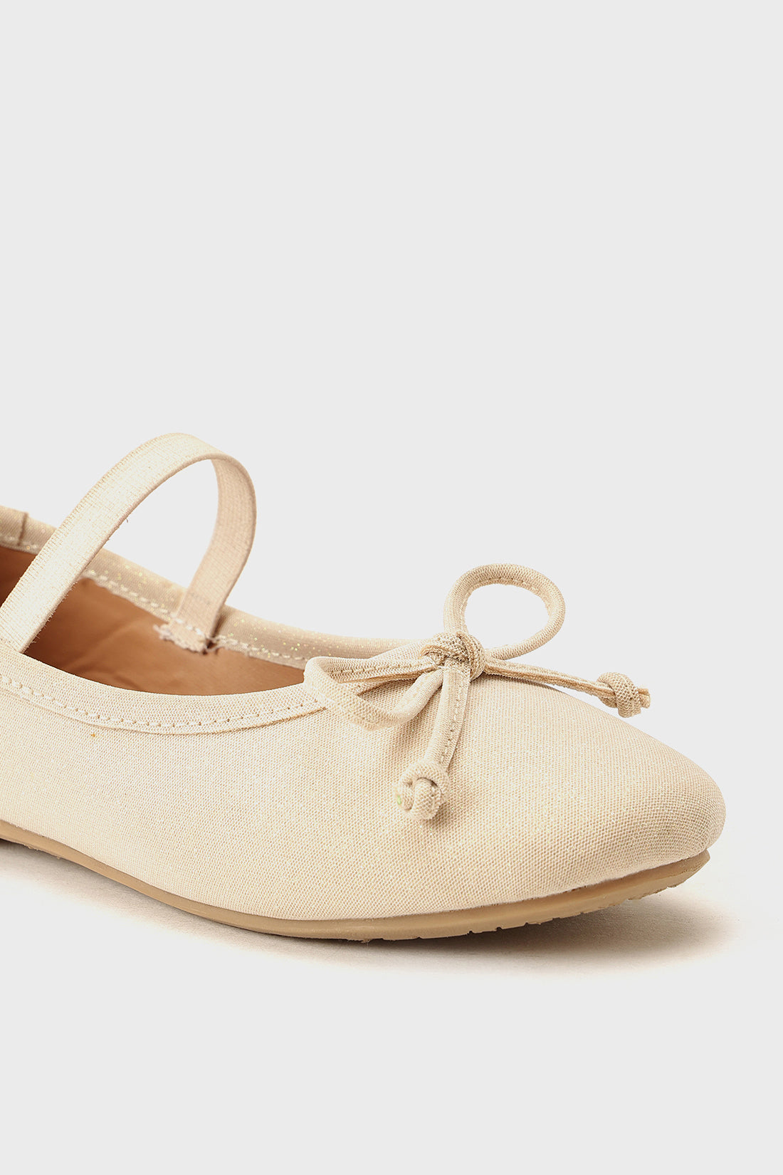 Girls Ecru PU Leather Partywear Shoes Chic Style | One Friday