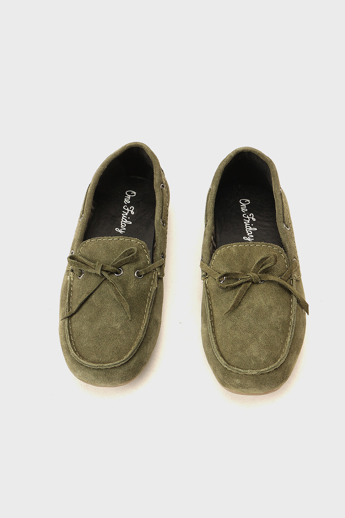 Boys Olive Leather Formal Shoes Premium Finish | One Friday