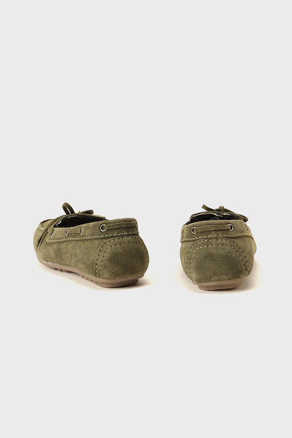 Boys Olive Leather Formal Shoes Premium Finish | One Friday