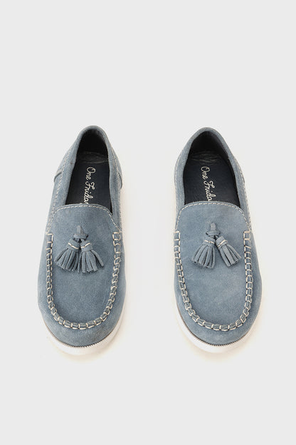 Boys Blue Leather Partywear Shoes Elegant Style | One Friday