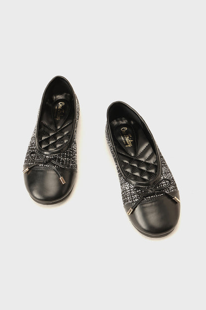 Girls Black PU Leather Partywear Shoes Elegant Fit | One Friday