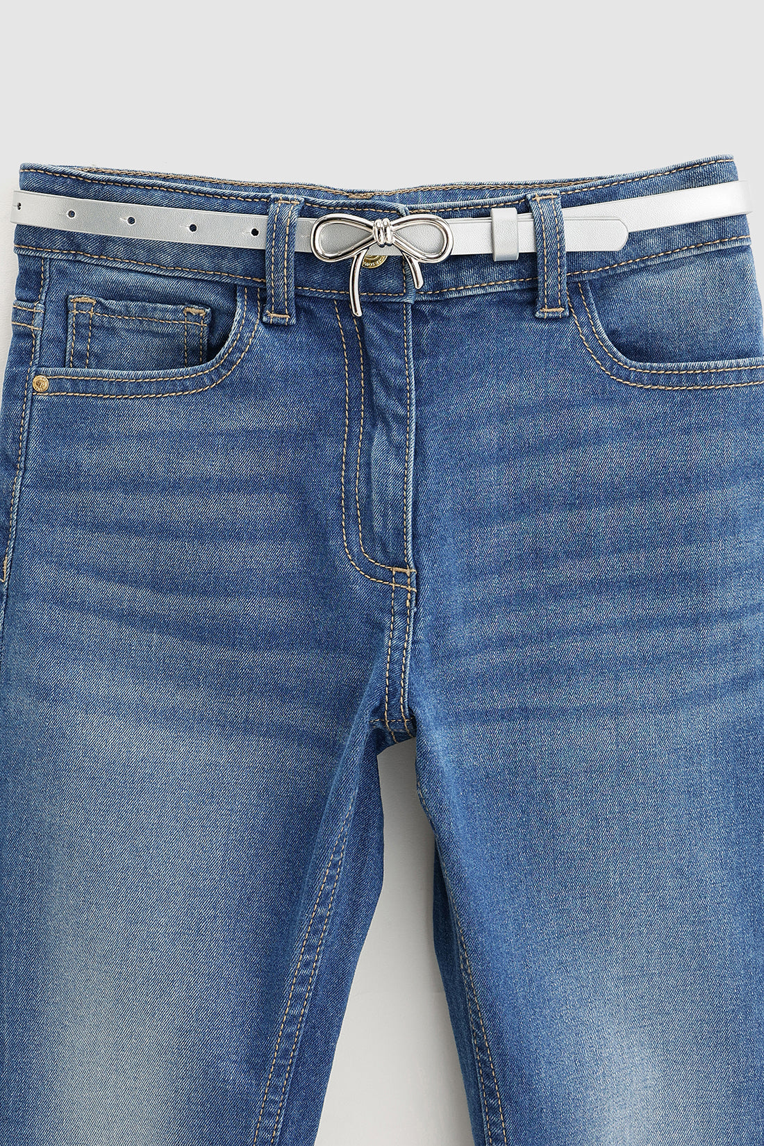 Silver Girls Solid Leather Belts