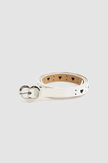 White Girls Solid Leather Belts