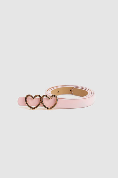 Pink Girls Solid Leather Belt