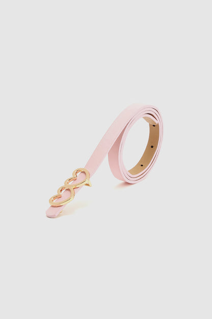 Girls Pink Leather Belt