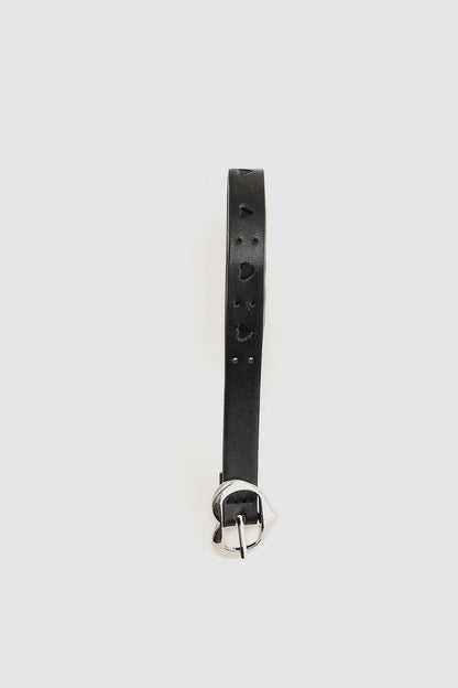 Girls Black Leather Belt for Jeans