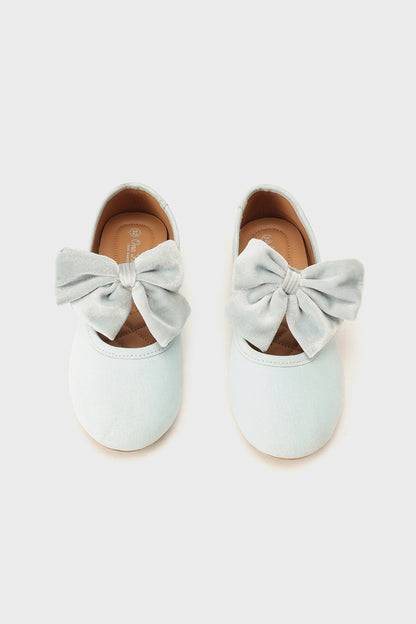 Girls Ice Blue PU Leather Partywear Shoes Comfy Fit | One Friday