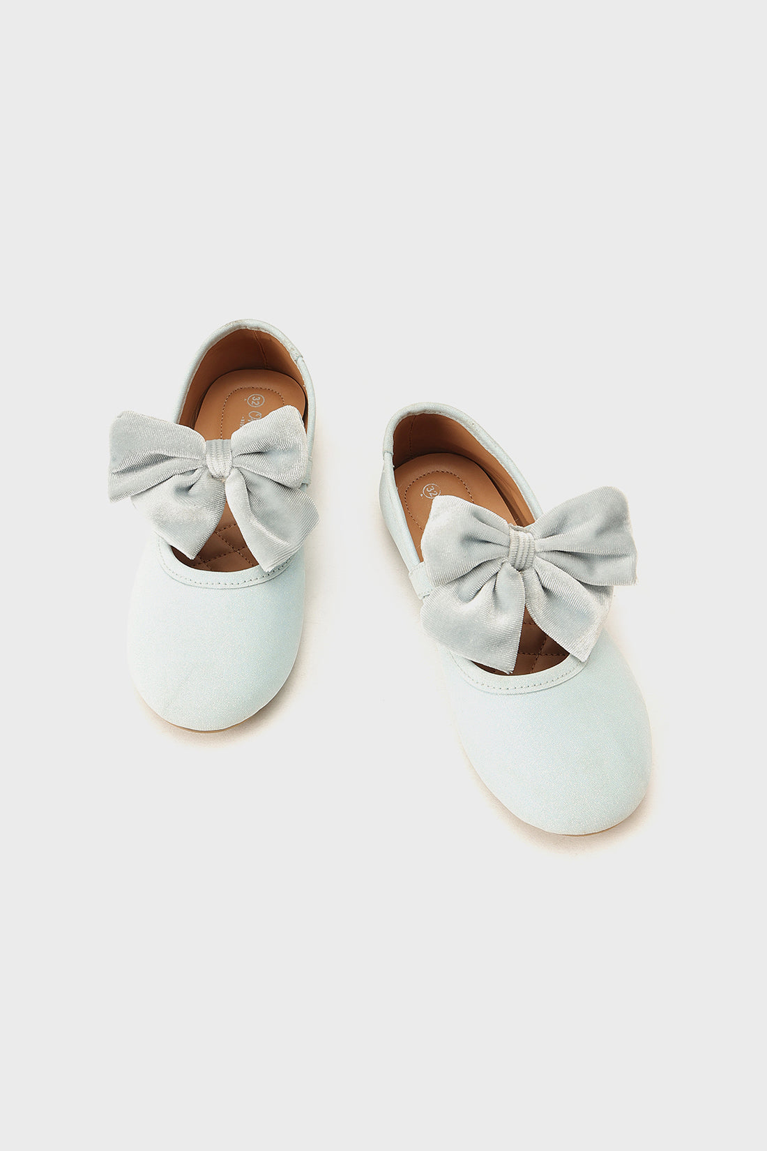 Girls Ice Blue PU Leather Partywear Shoes Comfy Fit | One Friday