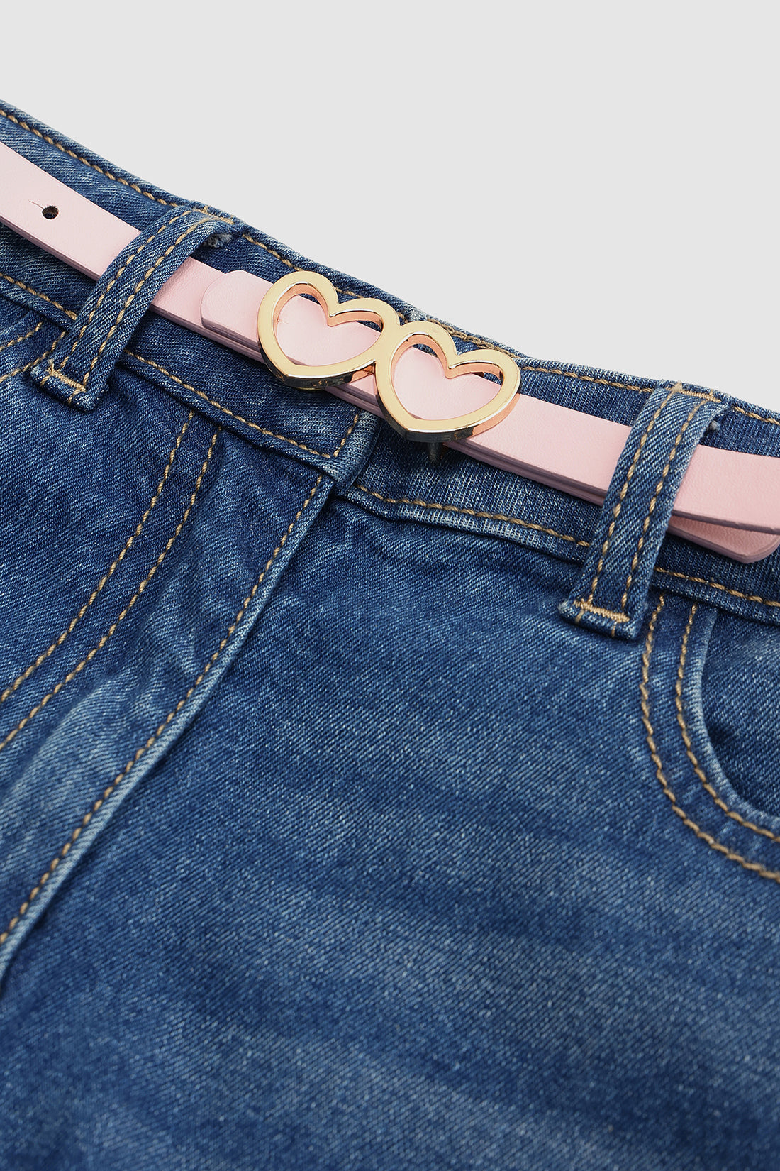 Girls Pink Leather Belt