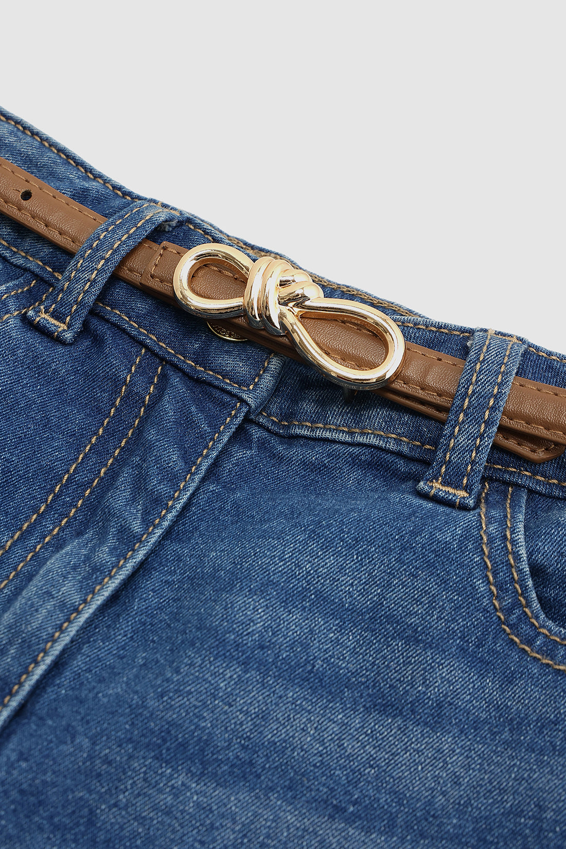 Brown Girls Solid Leather Belt