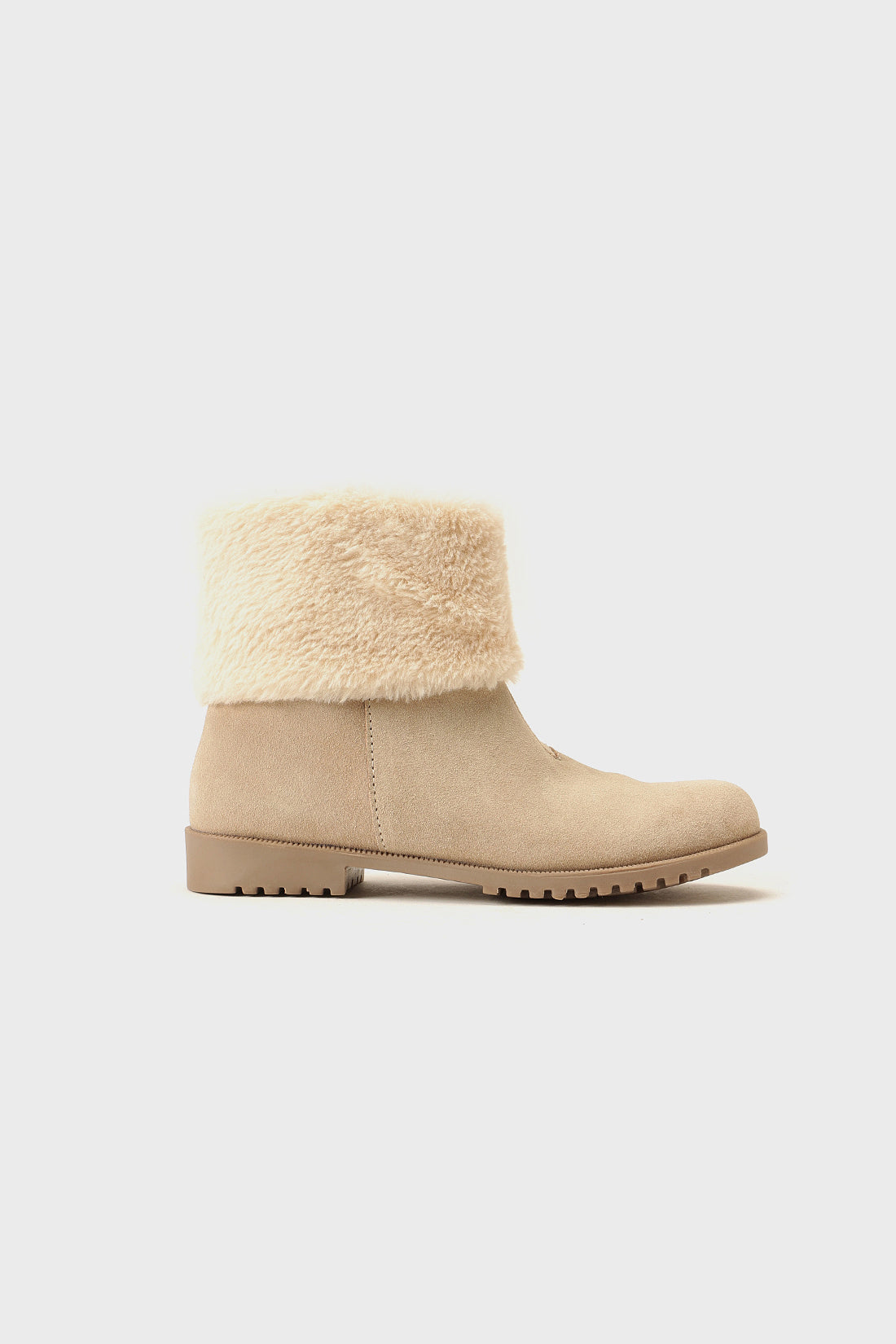 Girls Ecru Leather Boots Chic Winter Comfort | One Friday