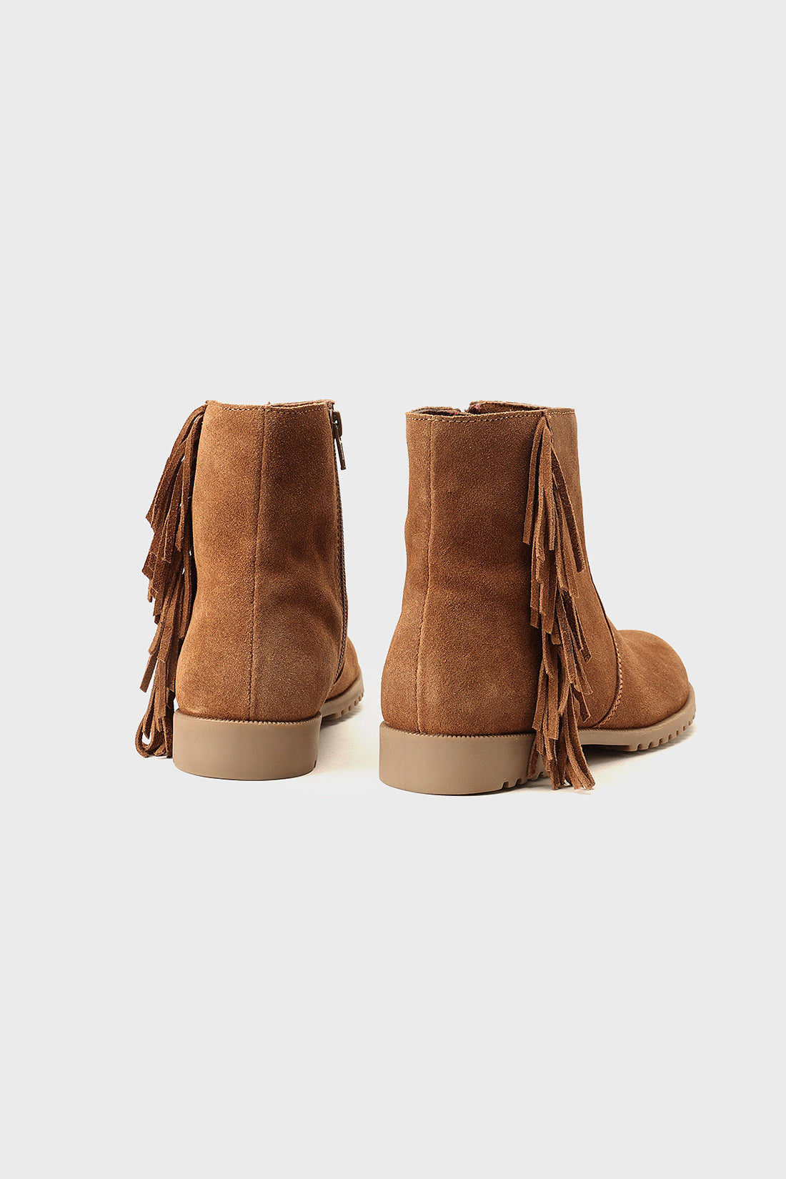Girls Tan Leather Boots Casual Everyday Style | One Friday