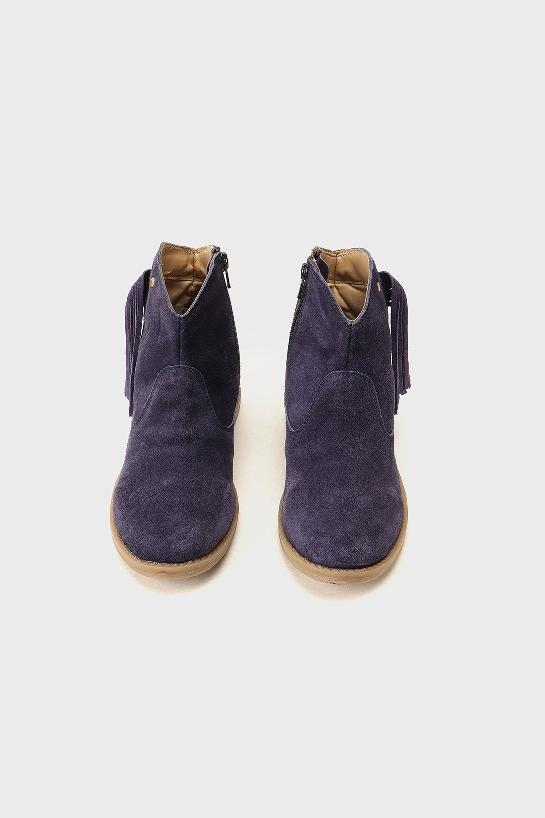 Girls Navy Blue Leather Boots Sleek Winter Wear | One Friday