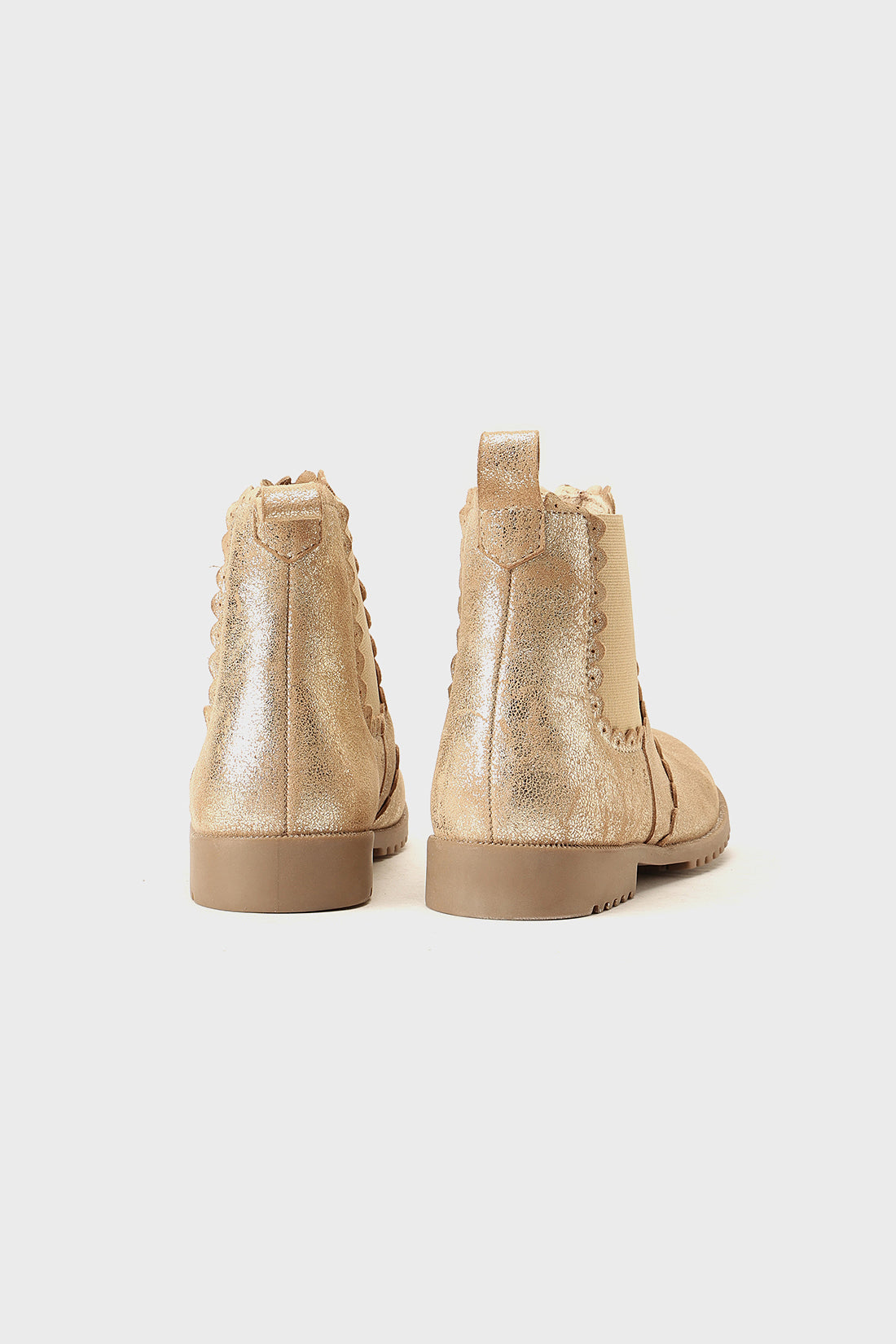 Girls Gold Leather Boot