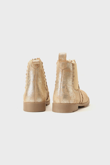 Girls Gold Leather Boot