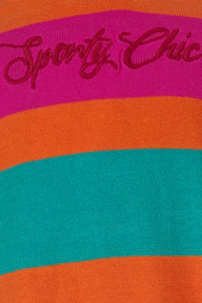 Girls Multicolour Knitted Collar Sweatshirt
