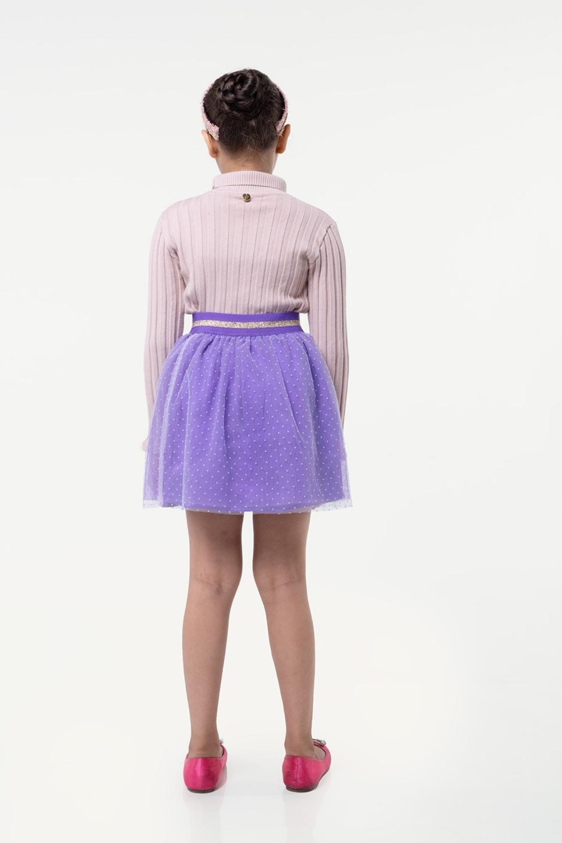One Friday Kids Girls Lilac Mesh Fabric Skirt - One Friday World