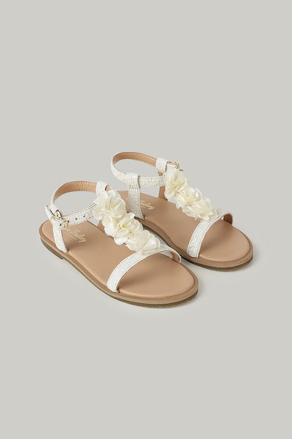 One Friday Girls Off White Solid Sandal