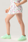 One Friday Kids Girls Bambi Printed Laced Cotton Shorts