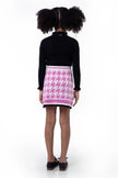 One Friday Kids Girls Pink Abstract Knitted Skirt