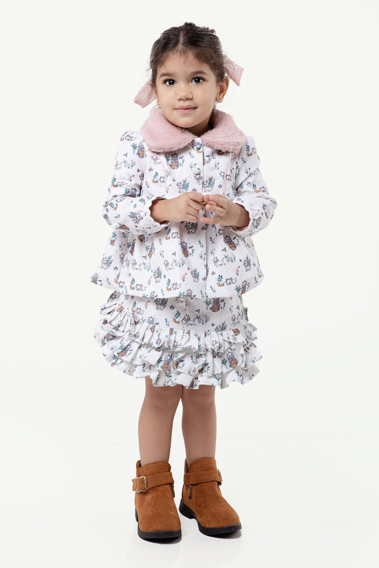 Baby Girls Multi Animal Printed Overcoat