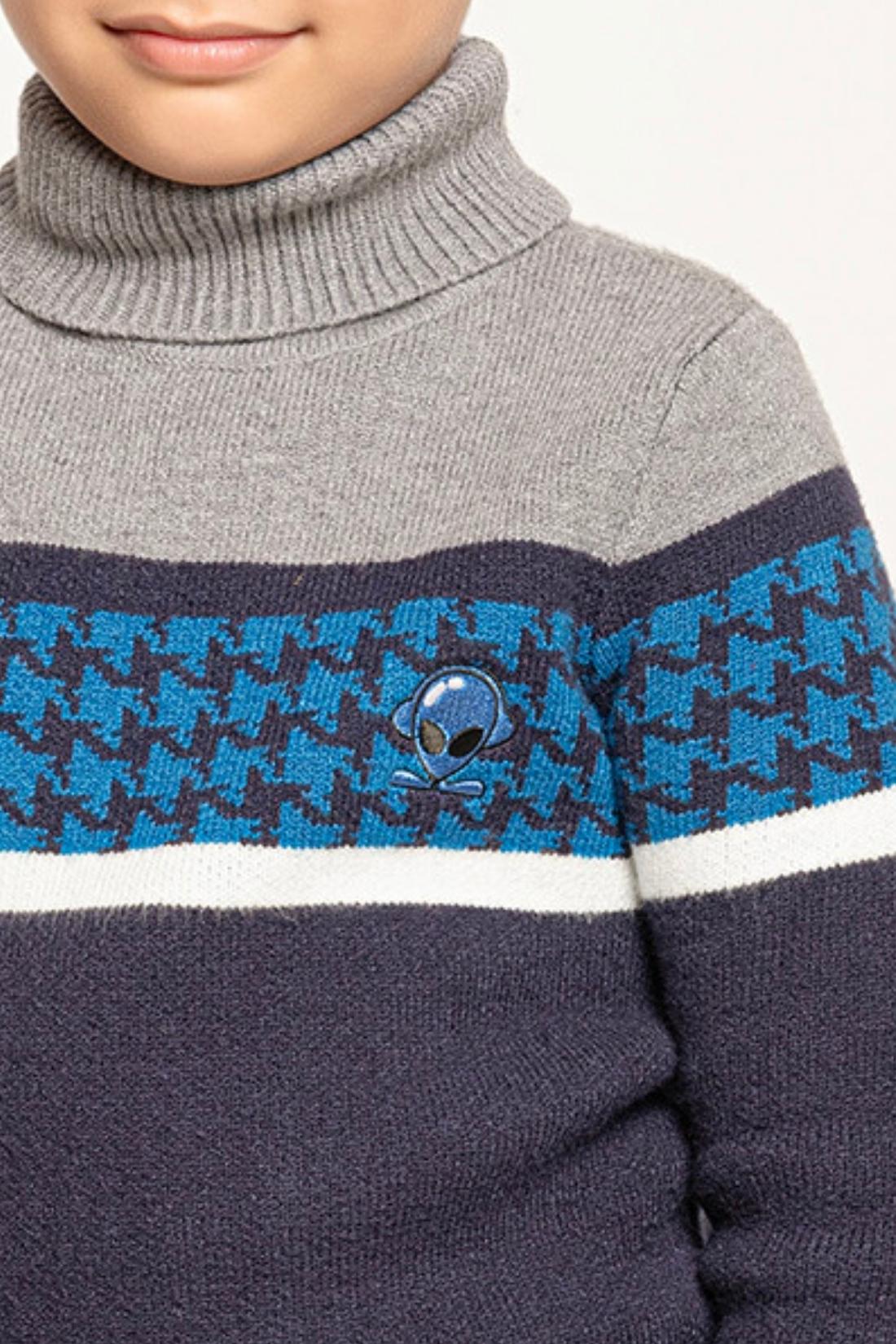 Boys Navy Blue Abstract Sweater