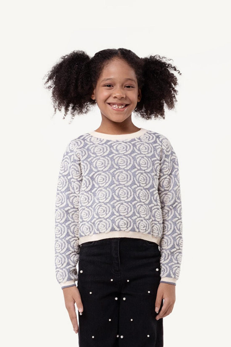 Kids Girls Grey Knitted Viscose Sweater