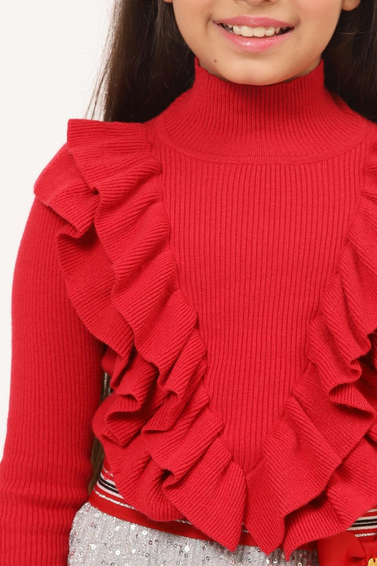 Red Solid Sweater