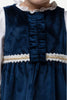 One Friday Baby Girls Navy Blue Round Neck Dress With Top